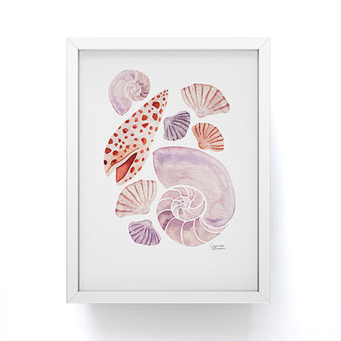 Jessica Larson Watercolor Seashells I Framed Mini Art Print