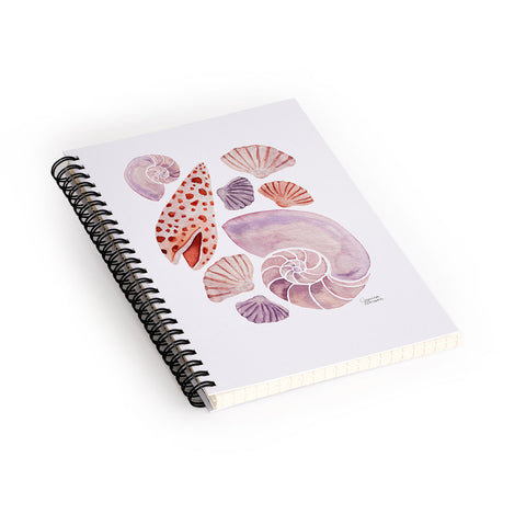 Jessica Larson Watercolor Seashells I Spiral Notebook