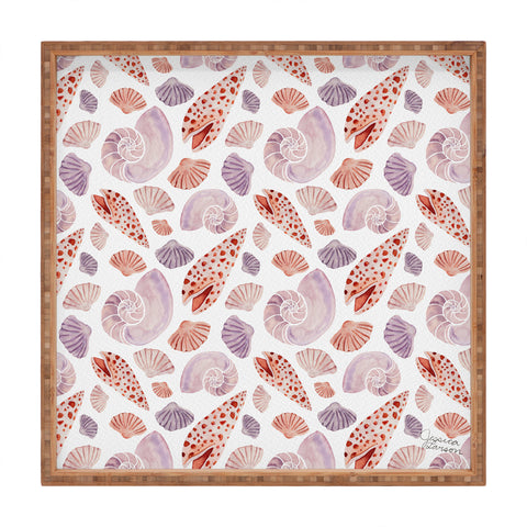 Jessica Larson Watercolor Seashells I Square Tray