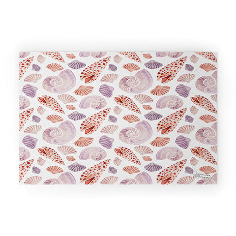 Jessica Larson Watercolor Seashells I Welcome Mat