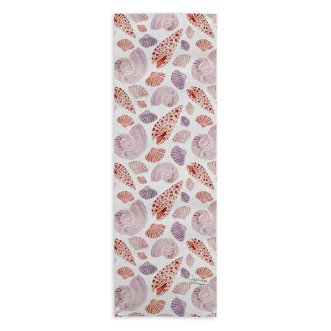 Jessica Larson Watercolor Seashells I Yoga Towel