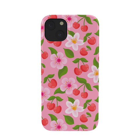 Jessica Molina Cherry Pattern on Pink Phone Case