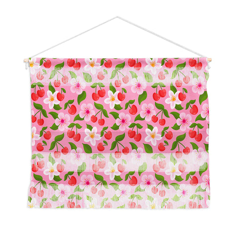 Jessica Molina Cherry Pattern on Pink Wall Hanging Landscape