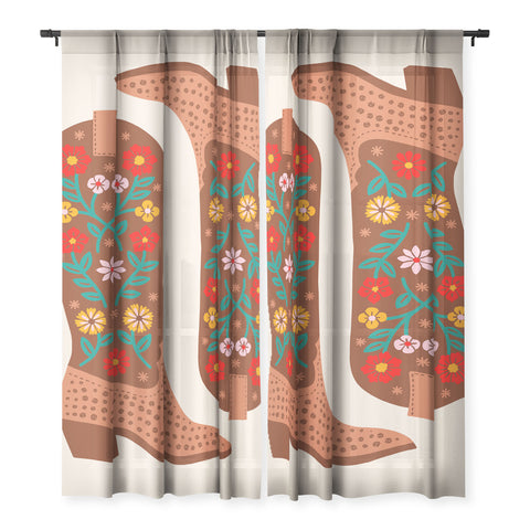 Jessica Molina Cowgirl Boots Bright Multicolor Sheer Non Repeat