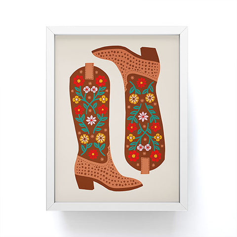 Jessica Molina Cowgirl Boots Bright Multicolor Framed Mini Art Print