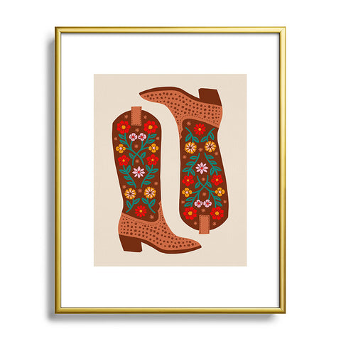 Jessica Molina Cowgirl Boots Bright Multicolor Metal Framed Art Print