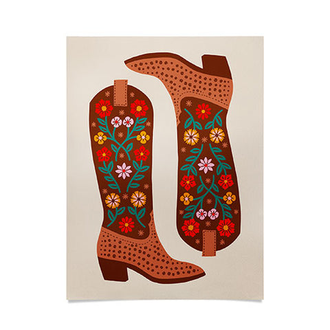 Jessica Molina Cowgirl Boots Bright Multicolor Poster