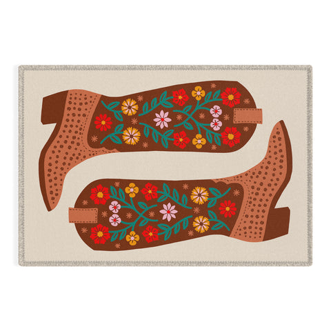 Jessica Molina Cowgirl Boots Bright Multicolor Outdoor Rug