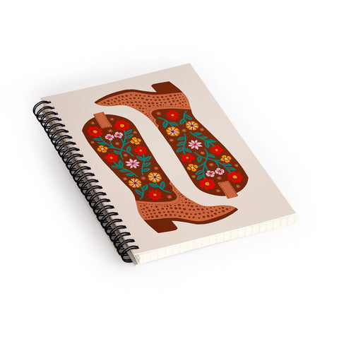 Jessica Molina Cowgirl Boots Bright Multicolor Spiral Notebook