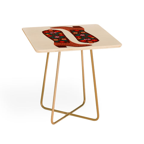 Jessica Molina Cowgirl Boots Bright Multicolor Side Table
