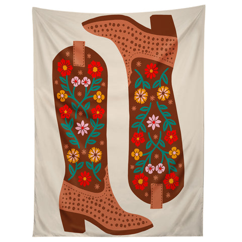 Jessica Molina Cowgirl Boots Bright Multicolor Tapestry