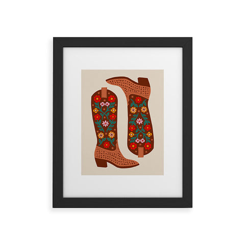 Jessica Molina Cowgirl Boots Bright Multicolor Framed Art Print
