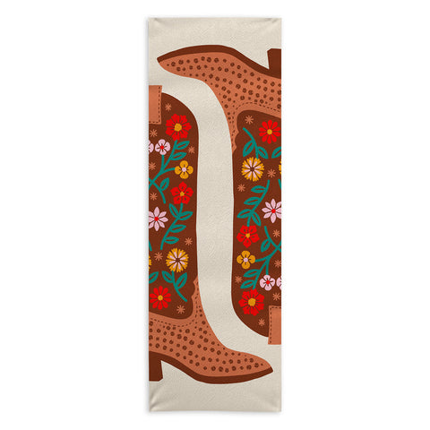 Jessica Molina Cowgirl Boots Bright Multicolor Yoga Towel