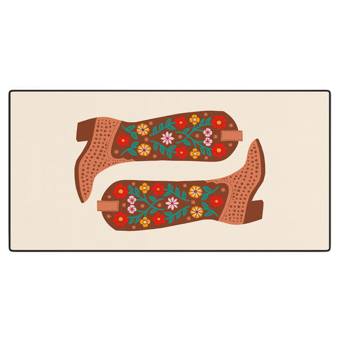 Jessica Molina Cowgirl Boots Bright Multicolor Desk Mat