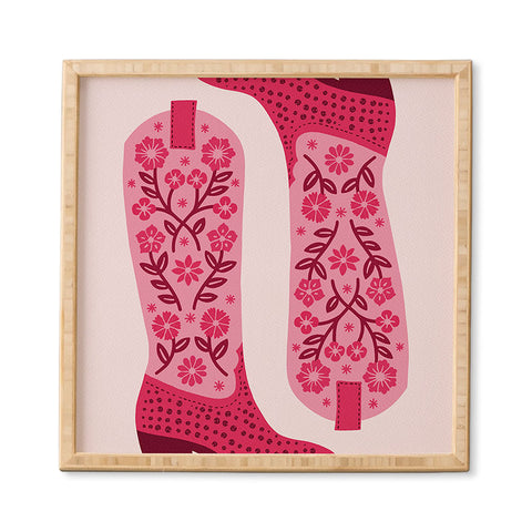 Jessica Molina Cowgirl Boots Hot Pink Framed Wall Art