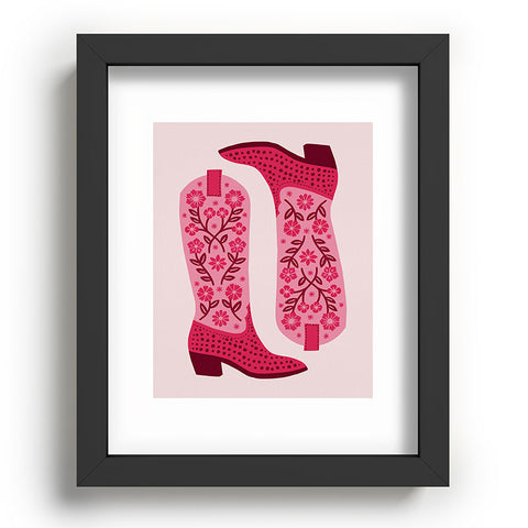 Jessica Molina Cowgirl Boots Hot Pink Recessed Framing Rectangle