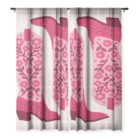 Jessica Molina Cowgirl Boots Hot Pink Sheer Non Repeat