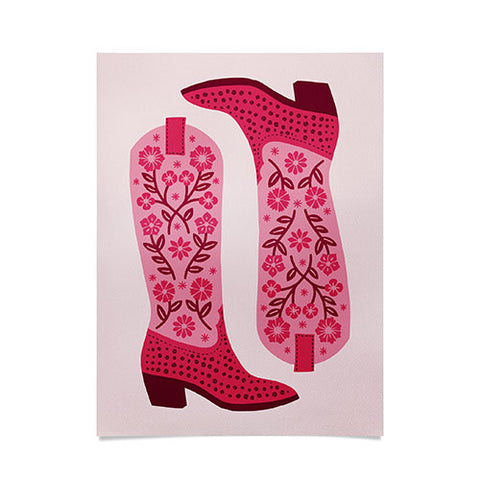 Jessica Molina Cowgirl Boots Hot Pink Poster