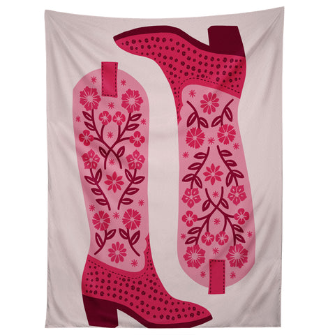 Jessica Molina Cowgirl Boots Hot Pink Tapestry