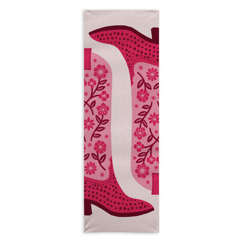 Jessica Molina Cowgirl Boots Hot Pink Yoga Towel