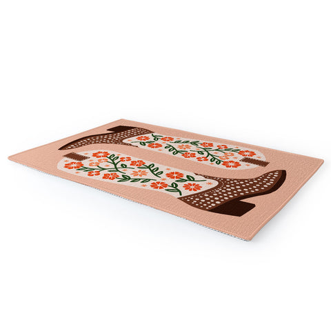 Jessica Molina Cowgirl Boots Orange and Green Area Rug