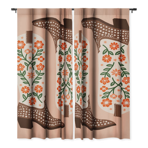 Jessica Molina Cowgirl Boots Orange and Green Blackout Non Repeat