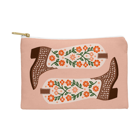 Jessica Molina Cowgirl Boots Orange and Green Pouch