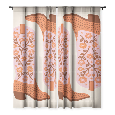 Jessica Molina Cowgirl Boots Pink and Orange Sheer Non Repeat