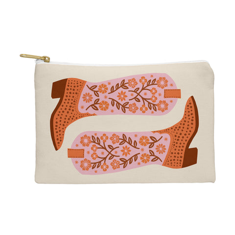 Jessica Molina Cowgirl Boots Pink and Orange Pouch