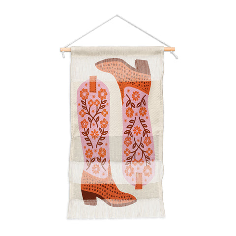 Jessica Molina Cowgirl Boots Pink and Orange Wall Hanging Portrait