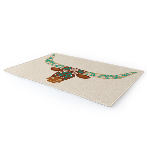 Jessica Molina Floral Longhorn Brown and Turquoise Area Rug