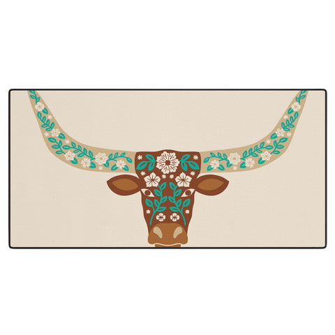 Jessica Molina Floral Longhorn Brown and Turquoise Desk Mat