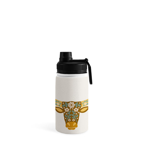 Jessica Molina Floral Longhorn Yellow and Blue Water Bottle