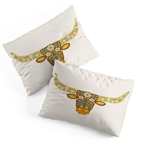 Jessica Molina Floral Longhorn Yellow and Blue Pillow Shams