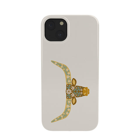 Jessica Molina Floral Longhorn Yellow and Blue Phone Case