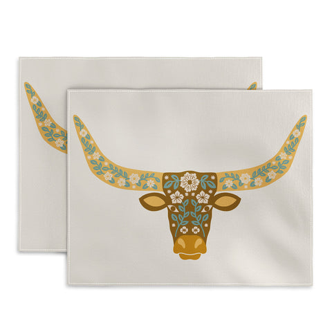 Jessica Molina Floral Longhorn Yellow and Blue Placemat