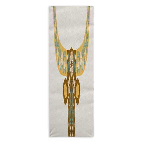 Jessica Molina Floral Longhorn Yellow and Blue Yoga Towel