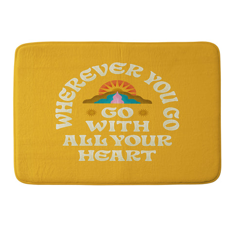 Jessica Molina Go With All Your Heart Yellow Memory Foam Bath Mat