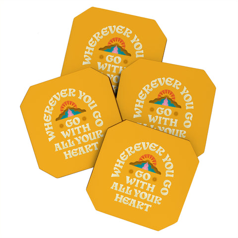 Jessica Molina Go With All Your Heart Yellow Coaster Set