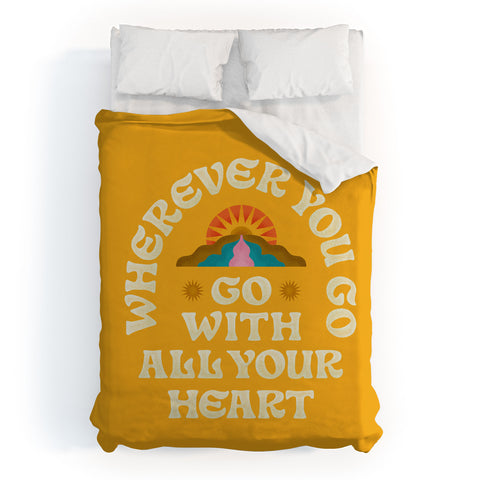 Jessica Molina Go With All Your Heart Yellow Duvet Cover