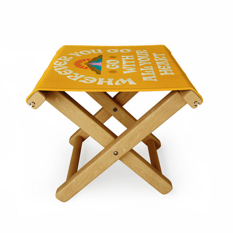 Jessica Molina Go With All Your Heart Yellow Folding Stool