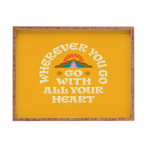 Jessica Molina Go With All Your Heart Yellow Rectangular Tray