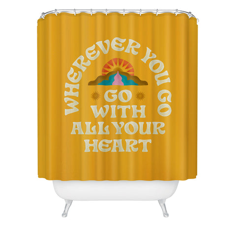 Jessica Molina Go With All Your Heart Yellow Shower Curtain
