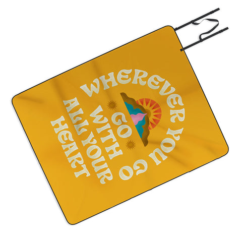 Jessica Molina Go With All Your Heart Yellow Picnic Blanket