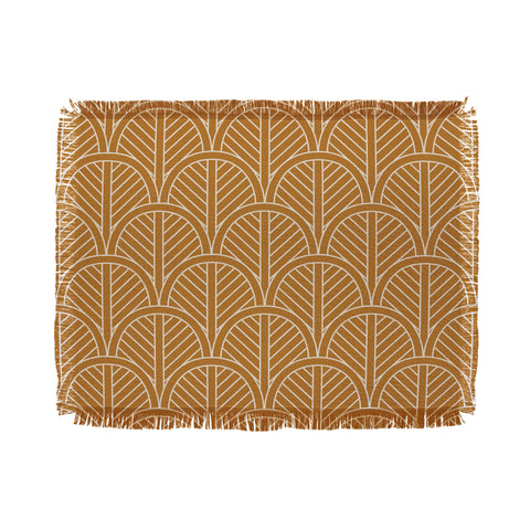 Jessica Molina Golden Rattan Fan Pattern Throw Blanket