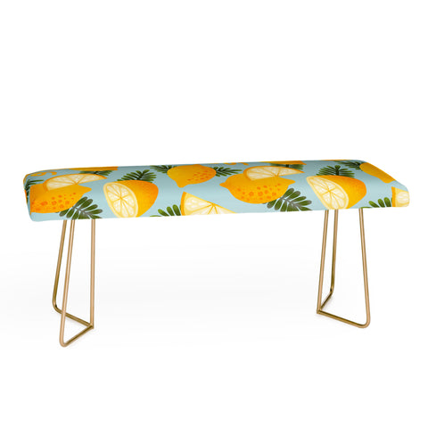 Jessica Molina Lemon Pattern on Sky Blue Bench