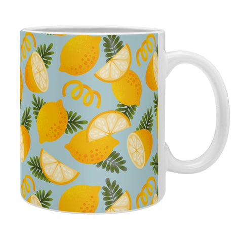 Jessica Molina Lemon Pattern on Sky Blue Coffee Mug