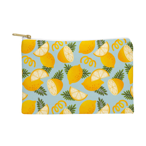 Jessica Molina Lemon Pattern on Sky Blue Pouch