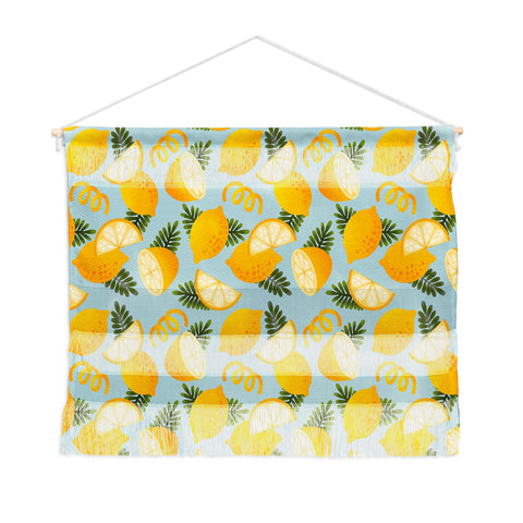 Jessica Molina Lemon Pattern on Sky Blue Wall Hanging Landscape