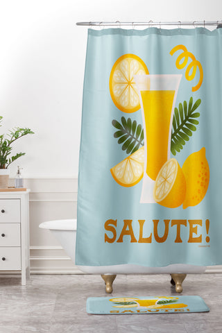 Jessica Molina Limoncello Cocktail Shower Curtain And Mat
